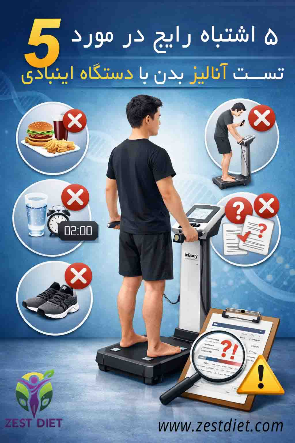 ۵ اشتباه رایج در مورد تست آنالیز بدن با دستگاه اینبادی